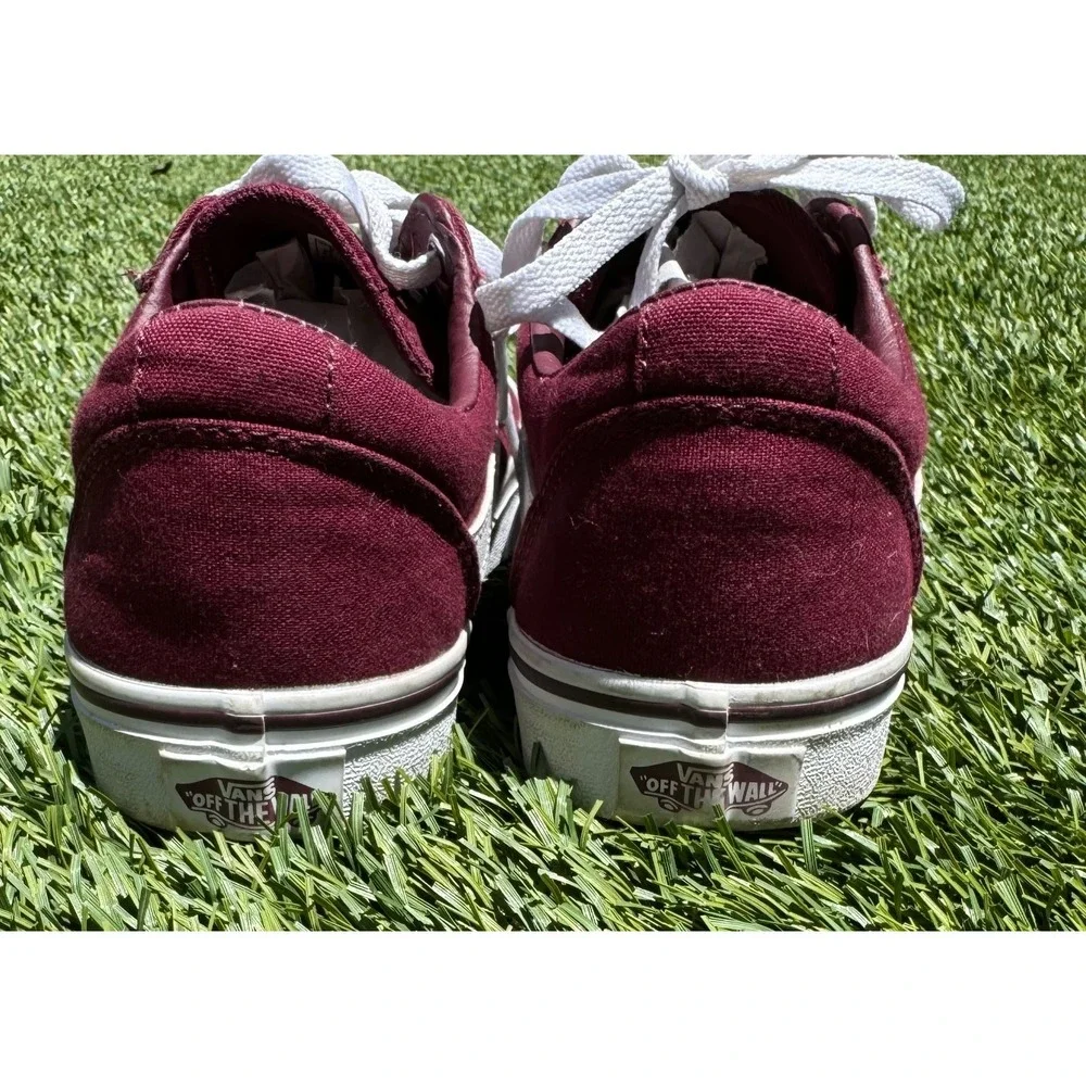 Vans Old Skool Burgundy Canvas Sneakers Women's 8 # 3130